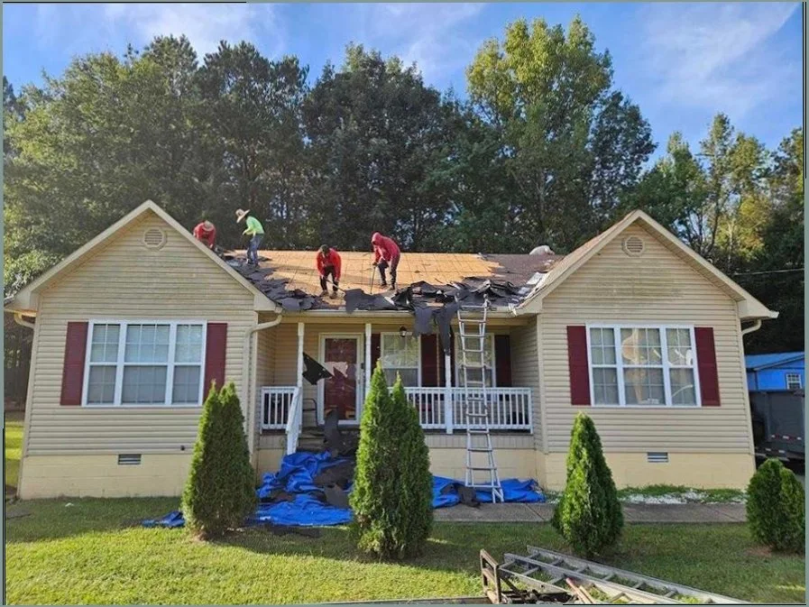 Fort Worth roofing company workers working